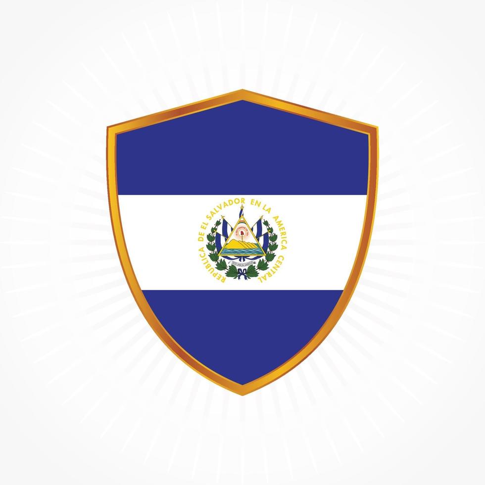 vector de bandera de el salvador con marco de escudo