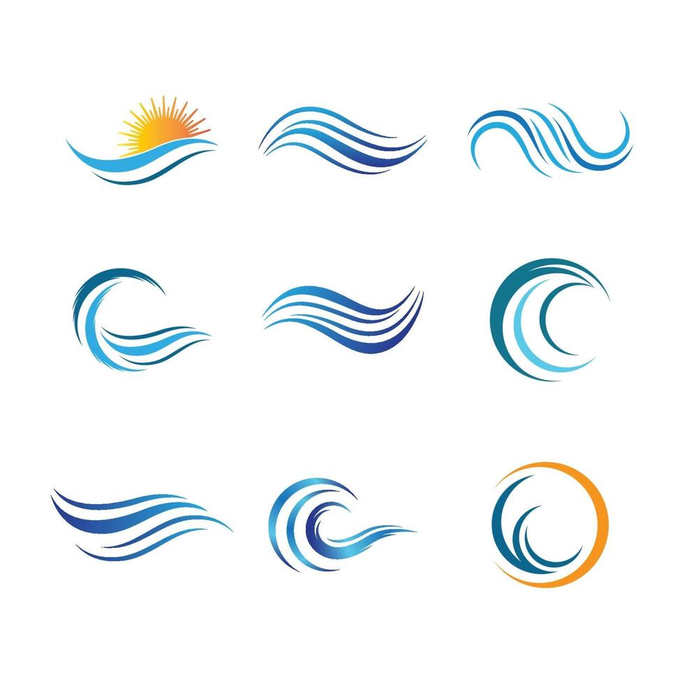 Water wave logo images vector