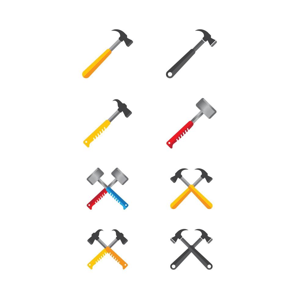 Hammer logo images illustration vector