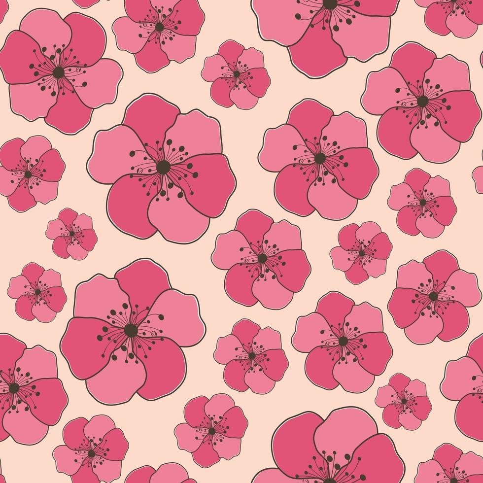 flores de patrones sin fisuras vector