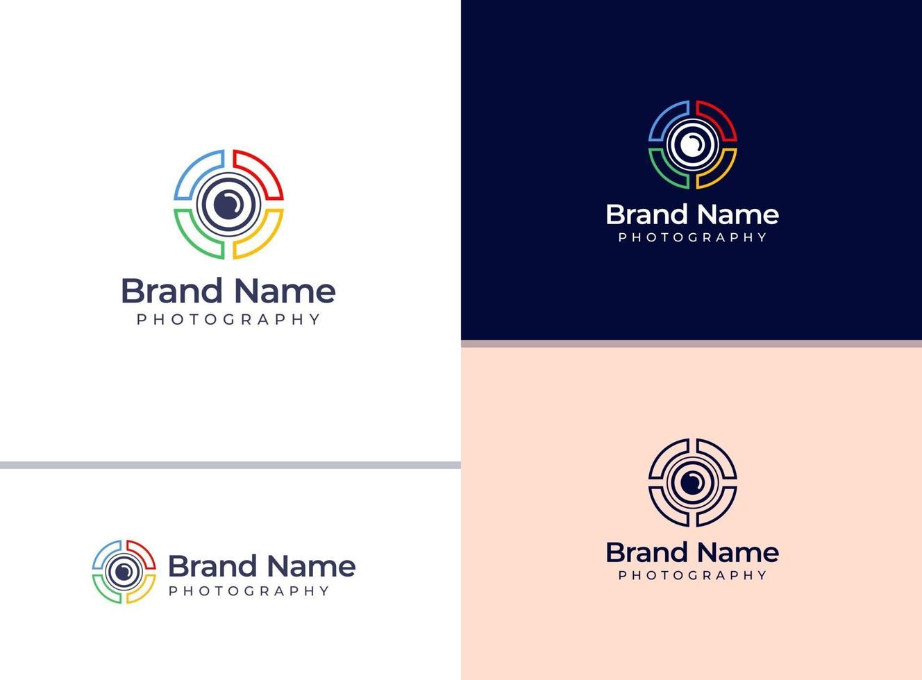 Creative colorful camera logo for photographer or photo studio vector