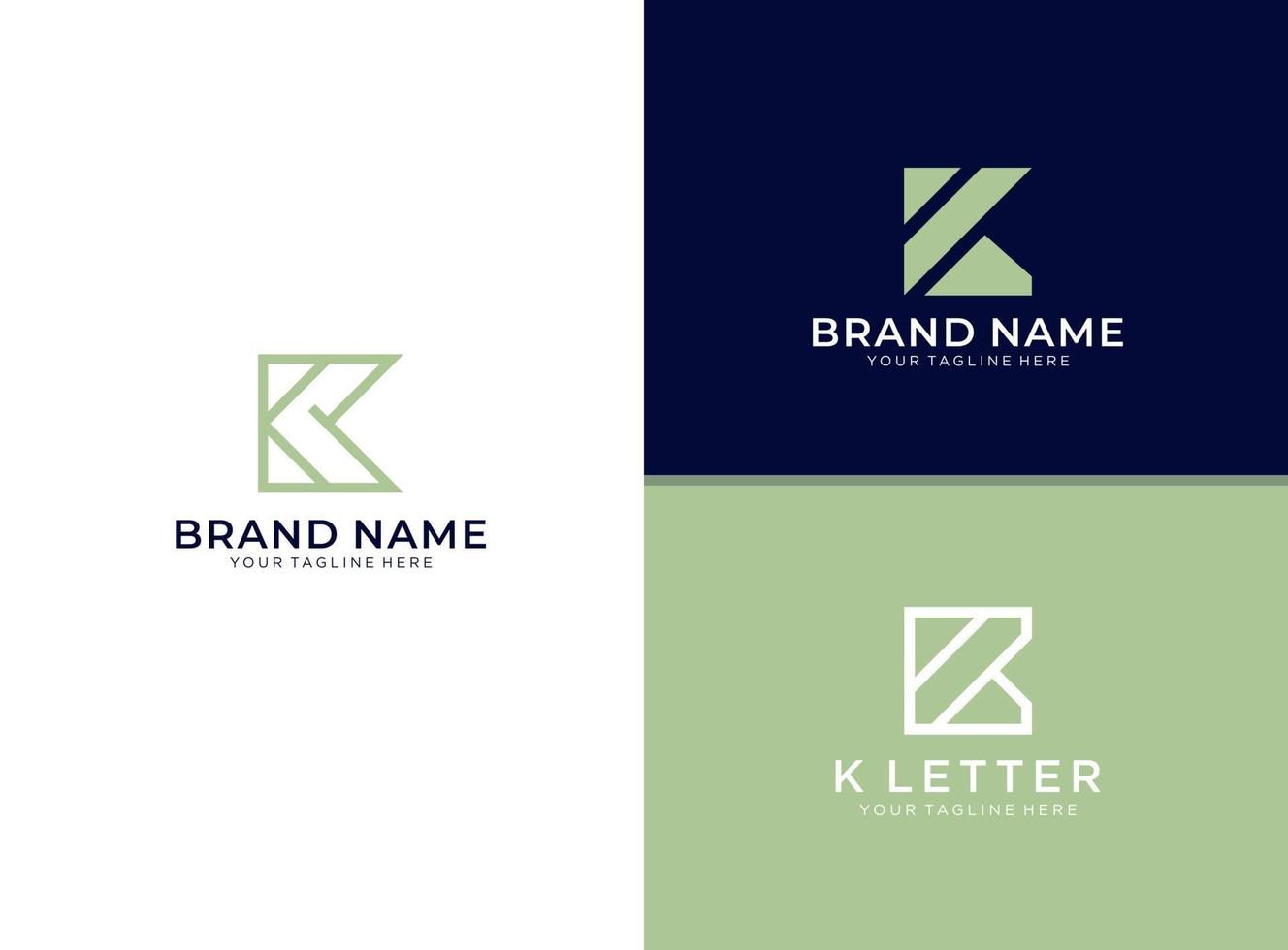 Set of simple and clean K inititals logo template vector
