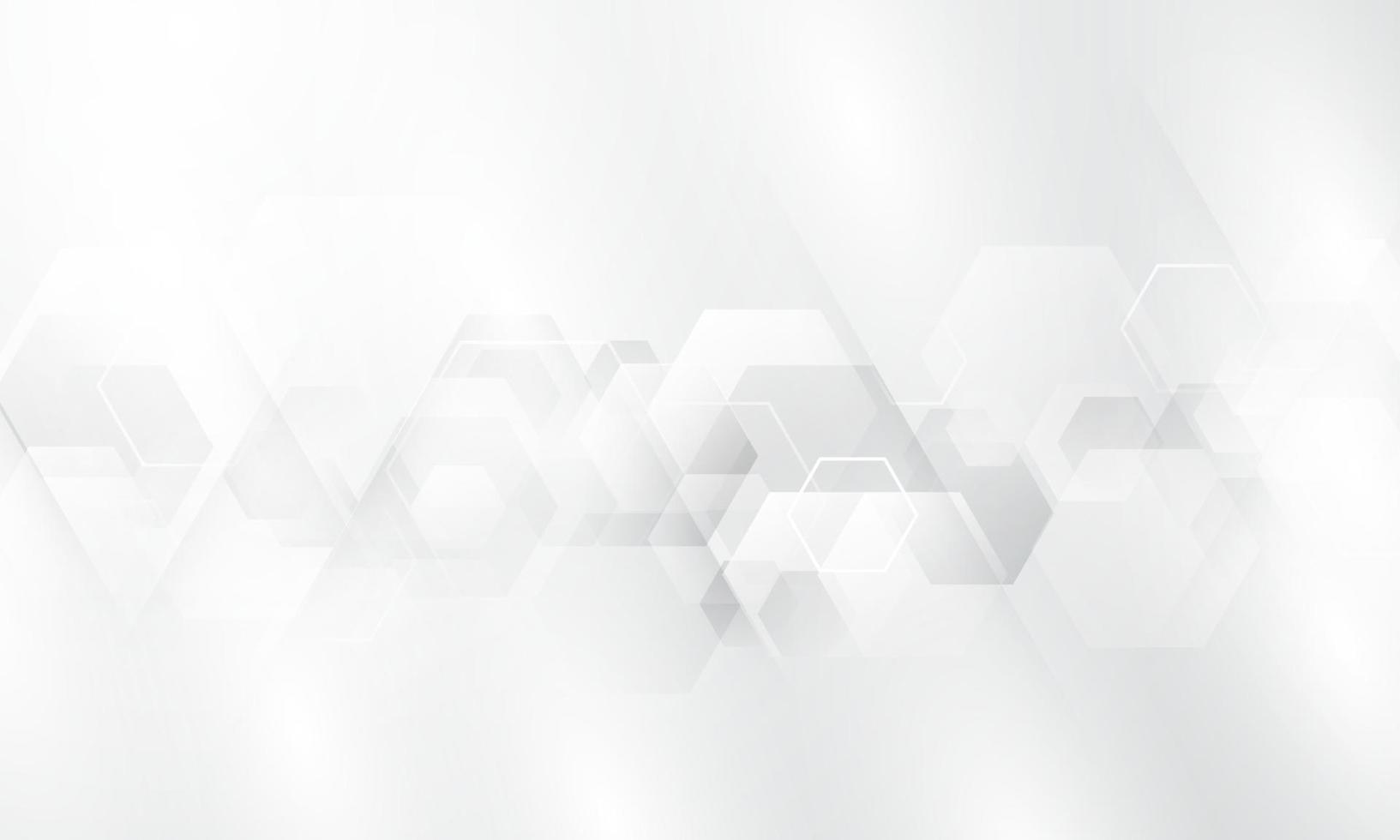 Abstract white hexagon technology network vector