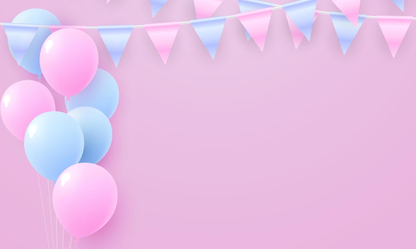 purple balloons fame concept design template holiday vector