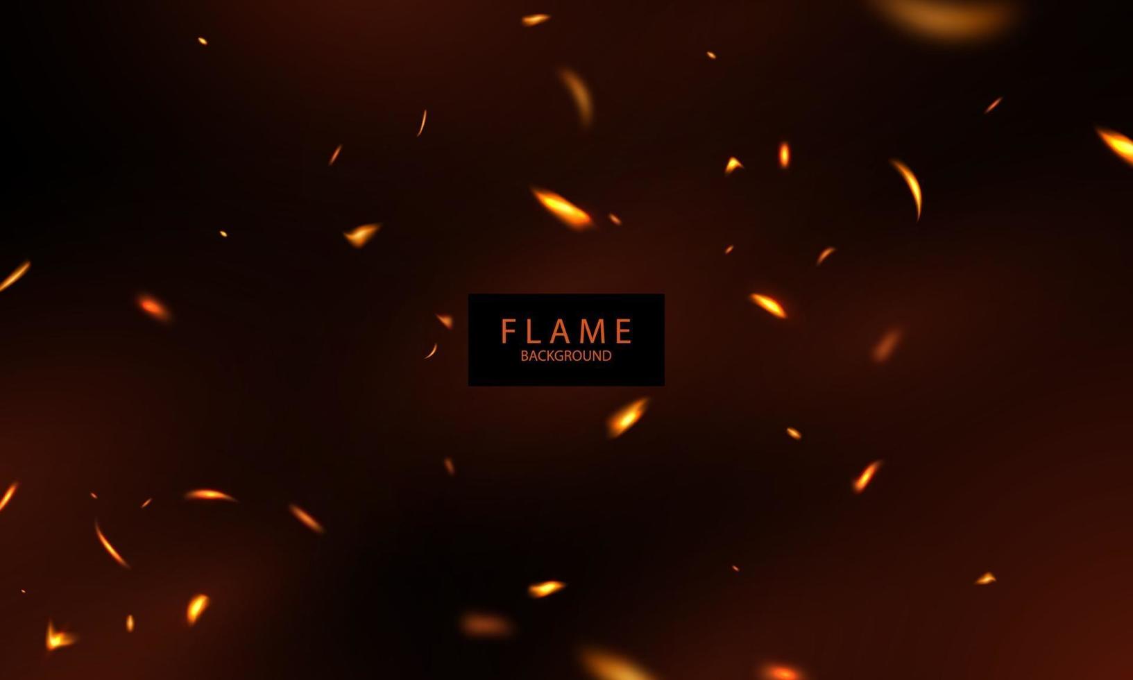 Burning red hot sparks realistic fire flames abstract background vector