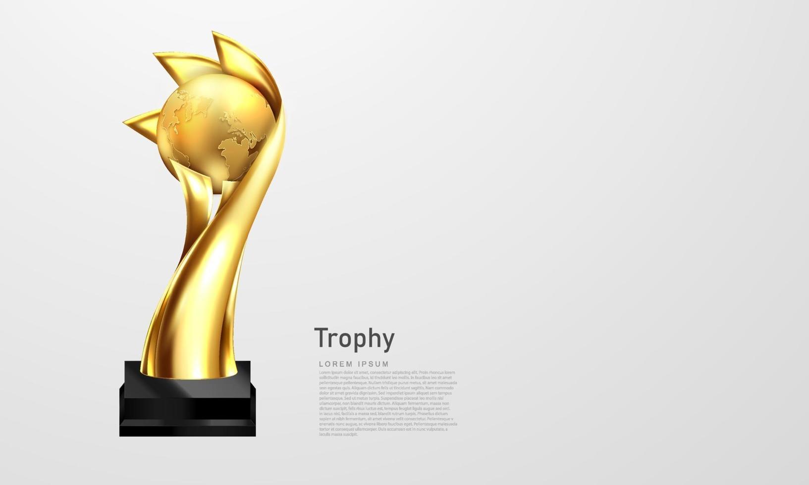 Trophy cup Winner award banner vector illustration