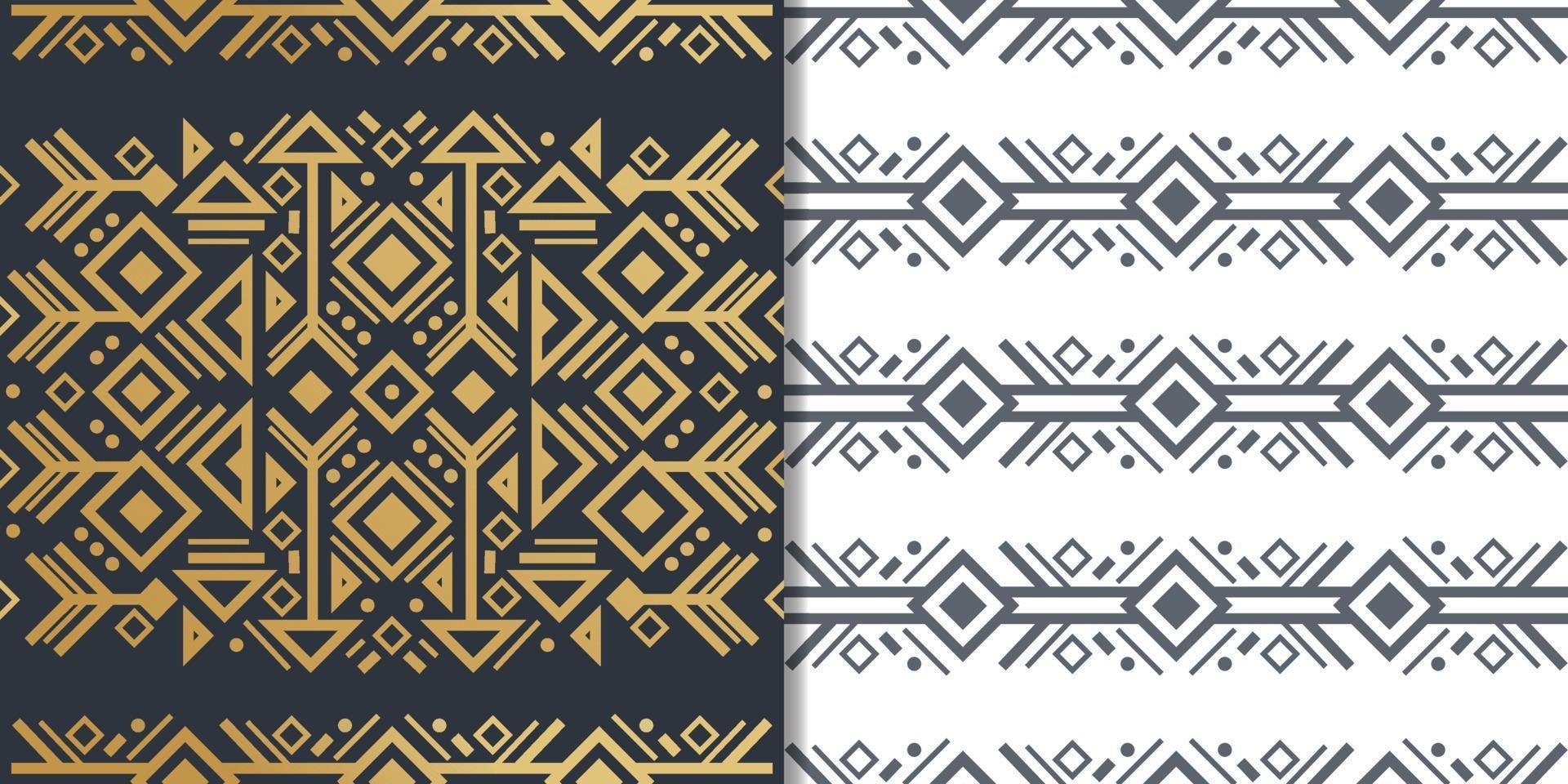 Navajo elements set with seamless patterns and abstract aztec elements vector