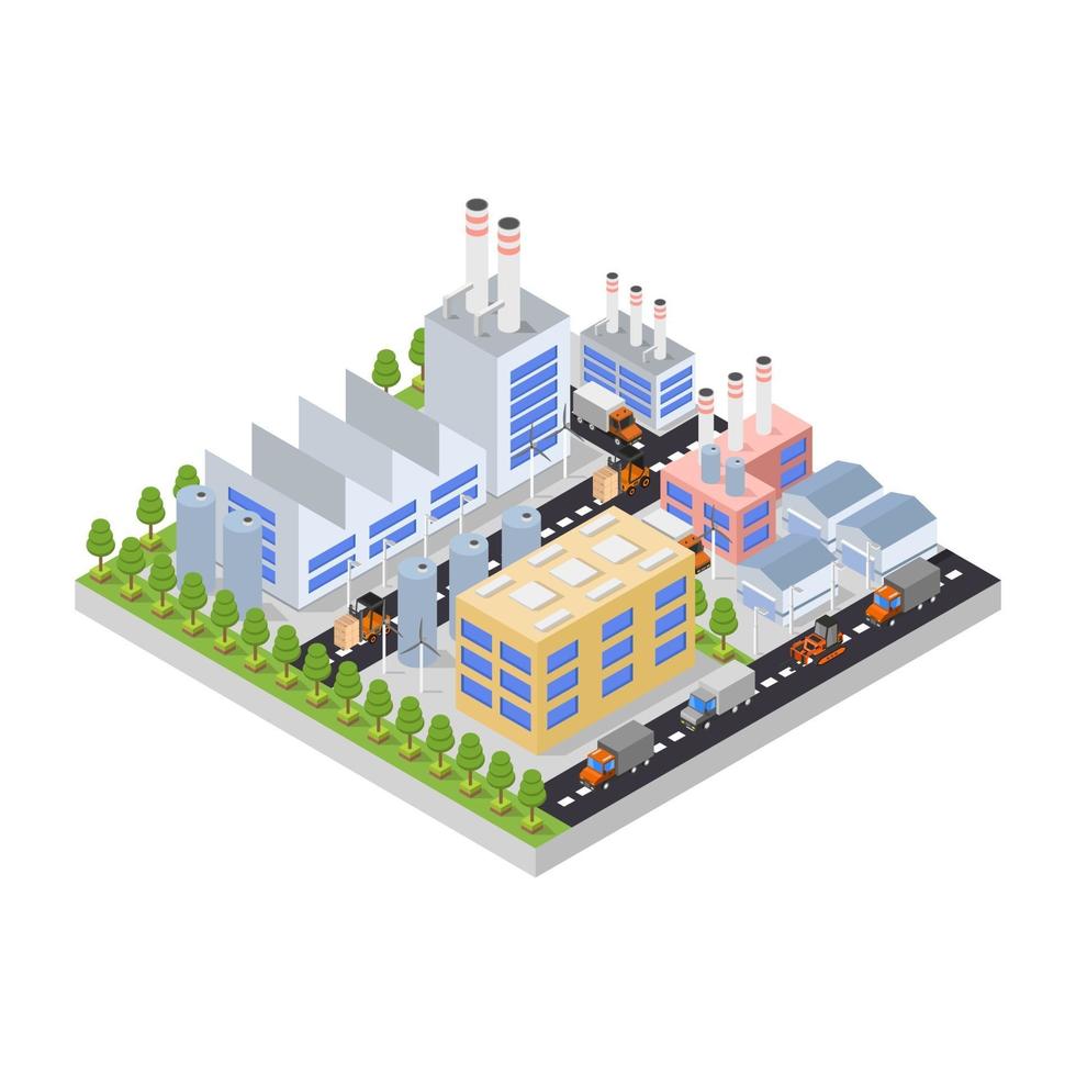 Isometric industry on white background vector