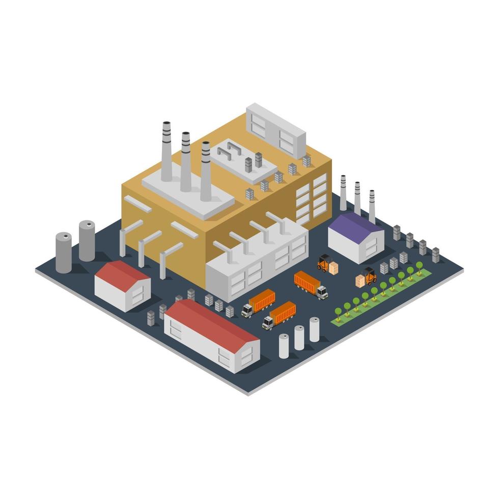 Isometric industry on white background vector