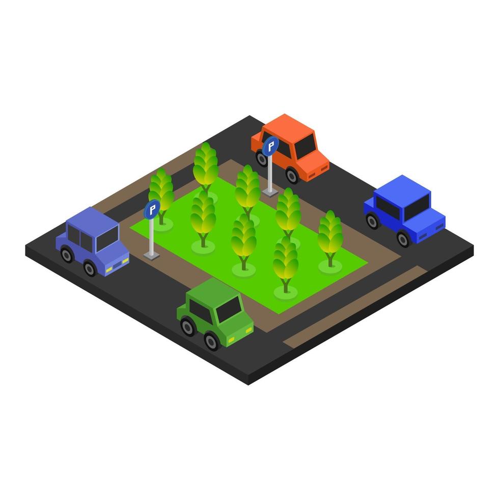 Isometric parking on a white background vector