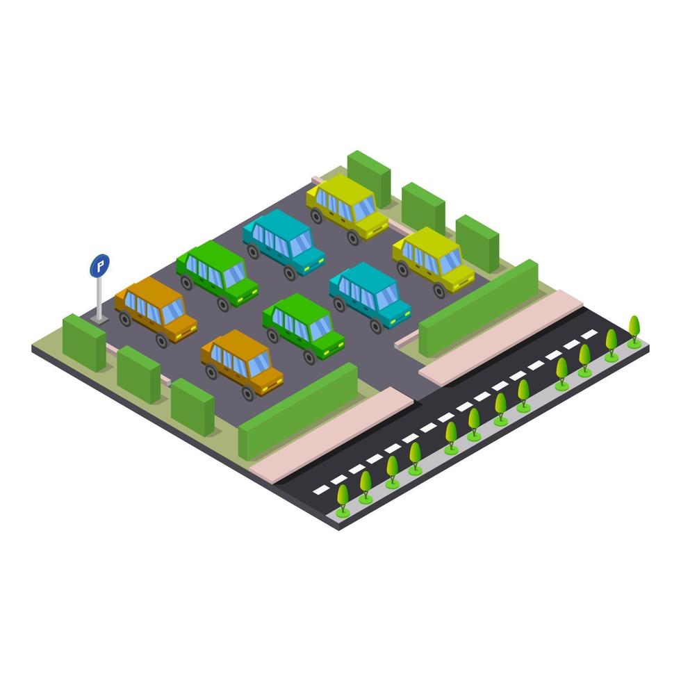 Isometric parking on a white background vector