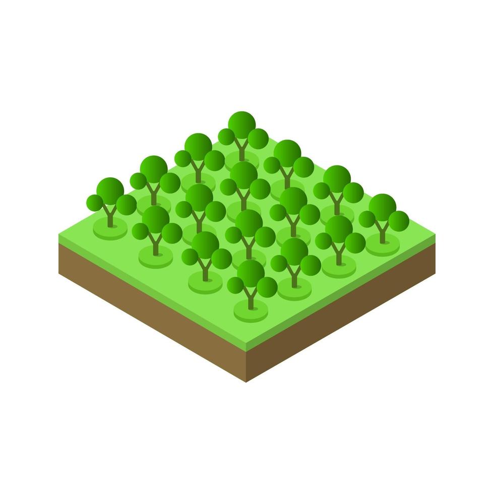 Isometric trees on a white background vector