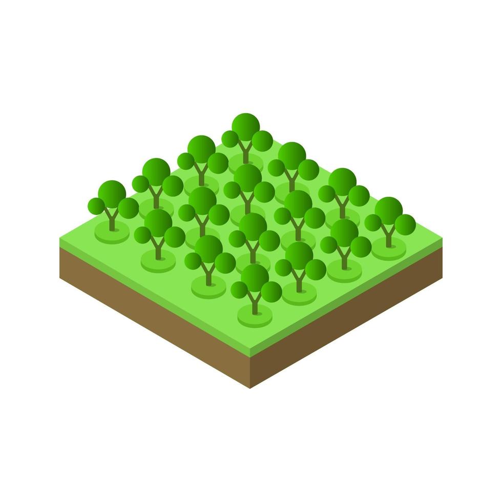 Isometric trees on a white background vector