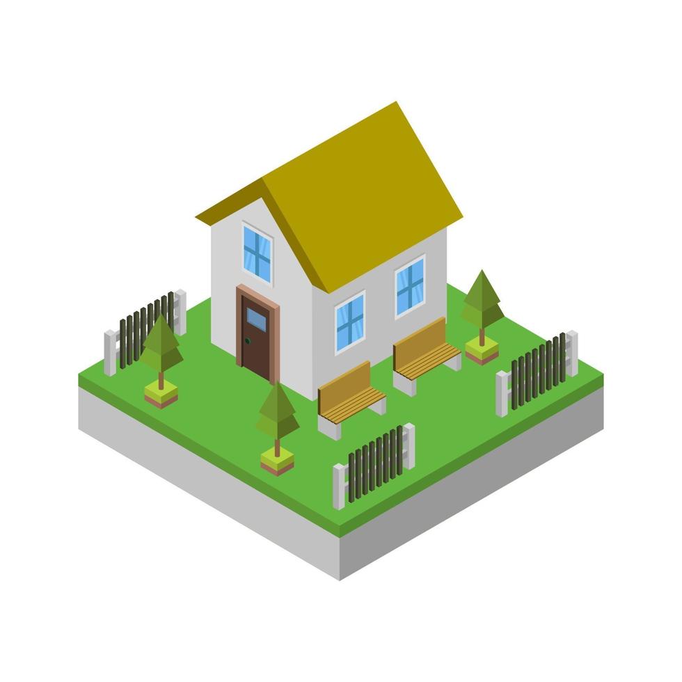 Isometric house on a white background vector