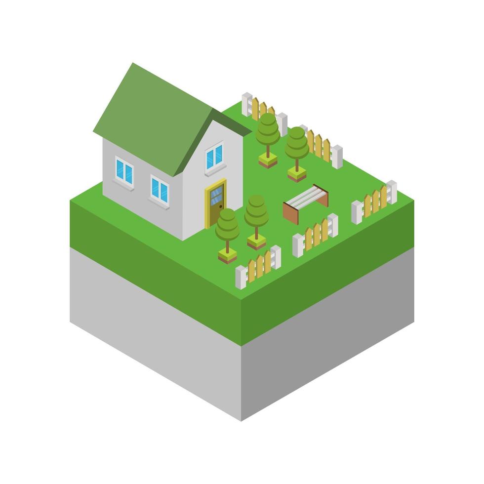 Isometric house on a white background vector