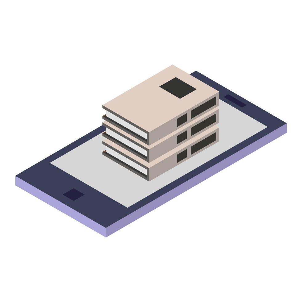Studying online isometric on a white background vector