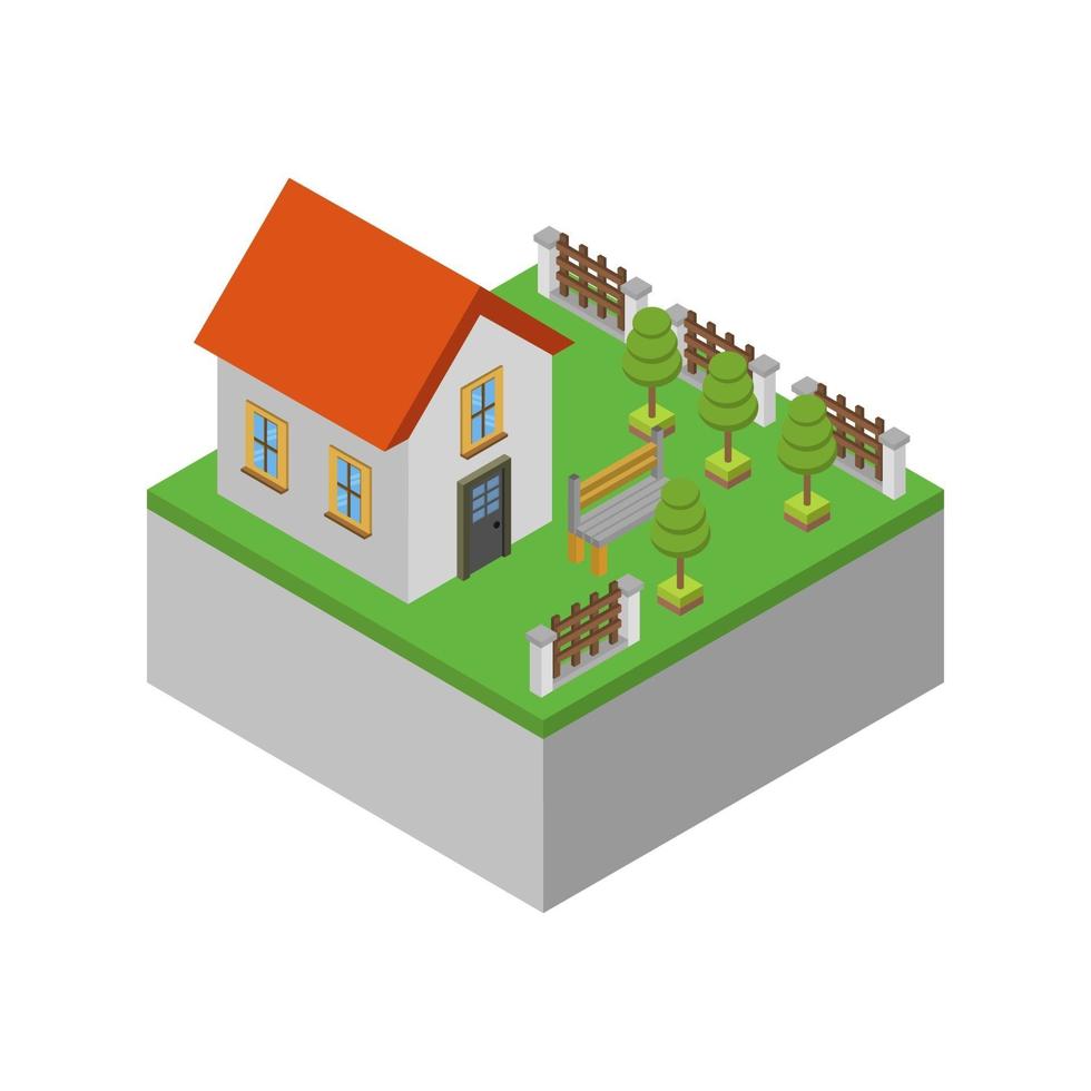 Isometric house on a white background vector