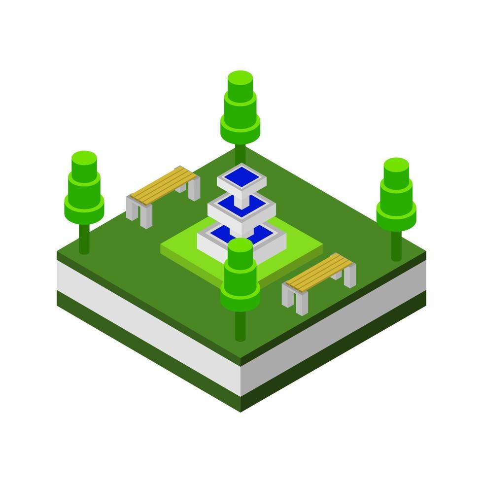 Isometric park on a white background vector