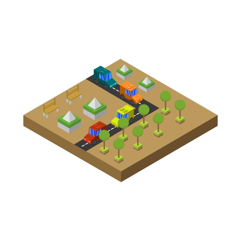 Isometric road on a white background vector