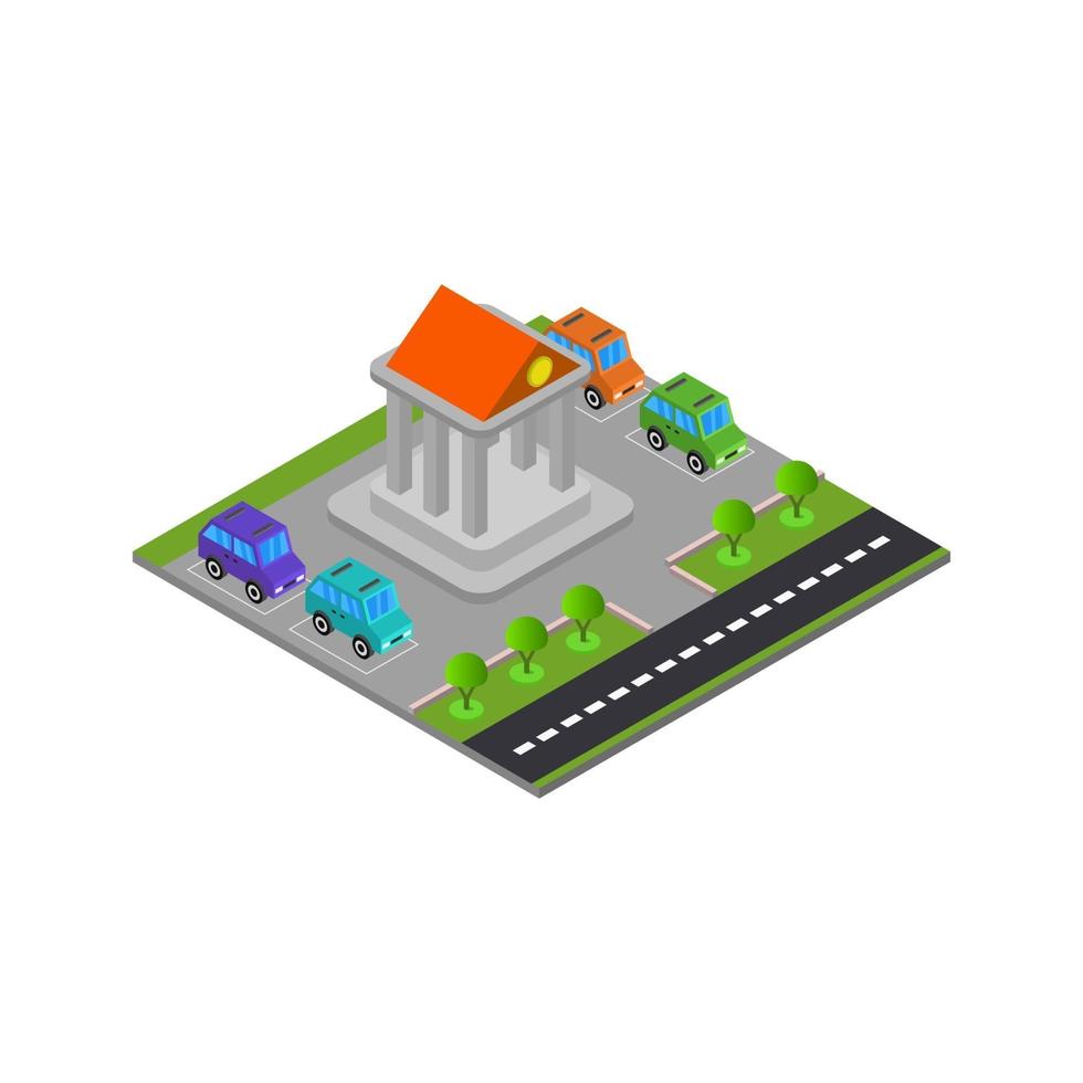 Isometric bank on a white background vector