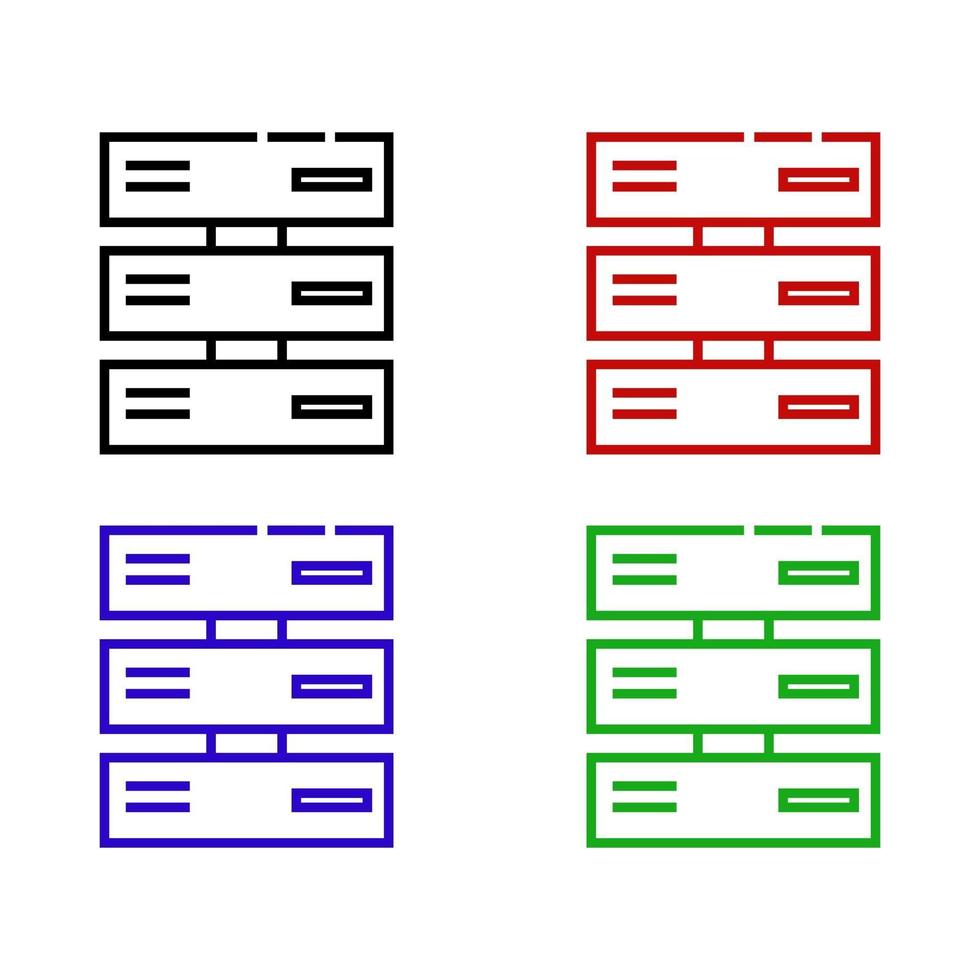 Server illustrated on a white background vector
