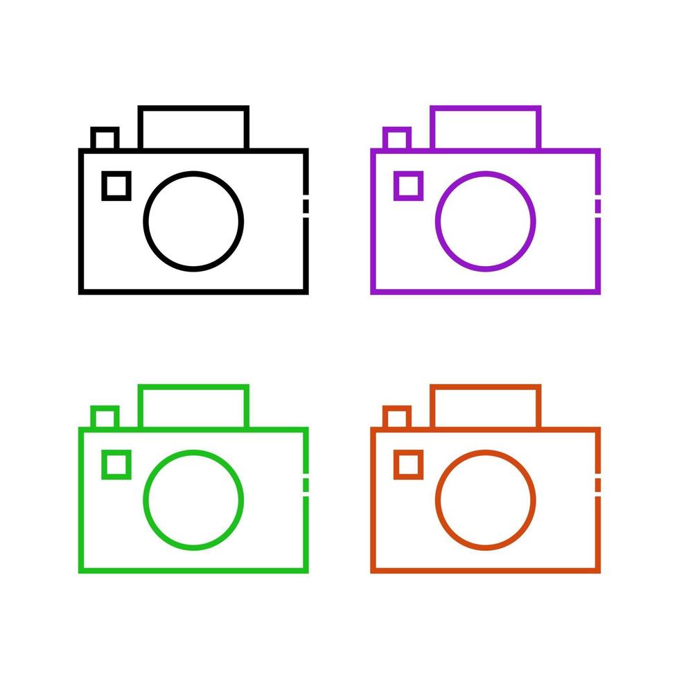 cámara de fotos ilustrada sobre un fondo blanco vector