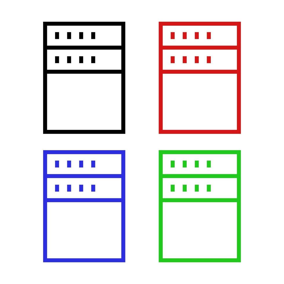 Server illustrated on a white background vector