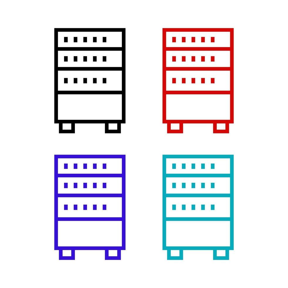 Server illustrated on a white background vector