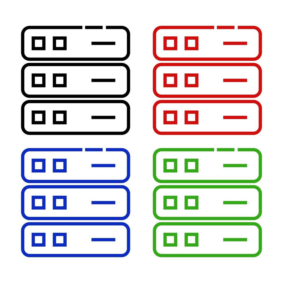 Server illustrated on a white background vector