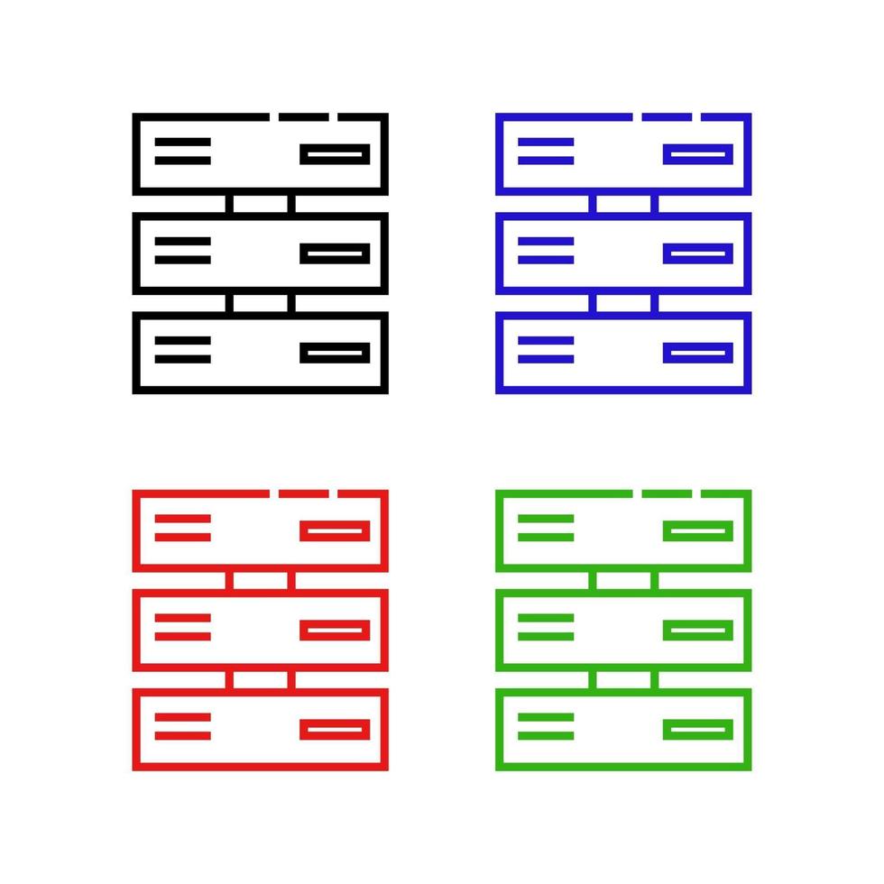 Server illustrated on a white background vector
