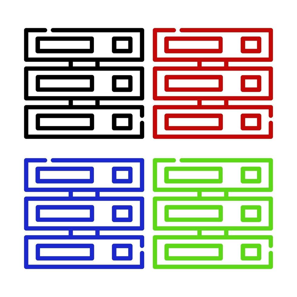 Server illustrated on a white background vector