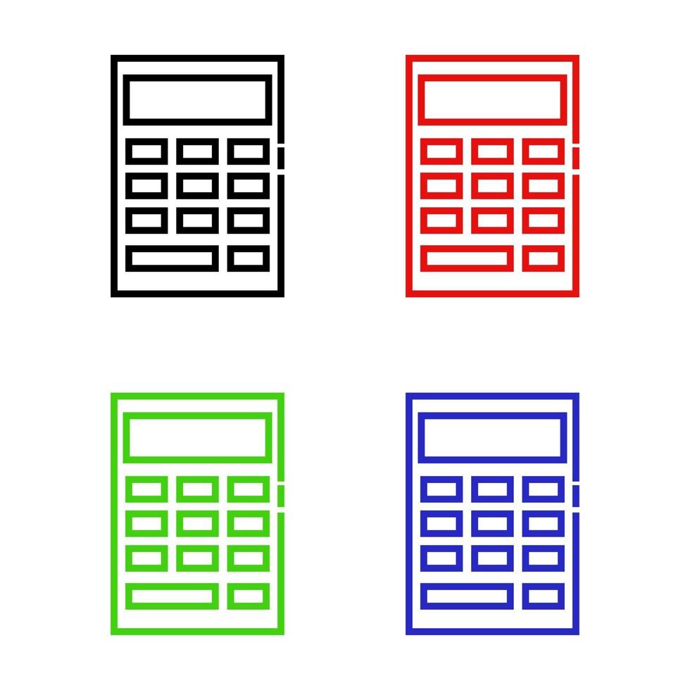 calculadora ilustrada sobre un fondo blanco vector