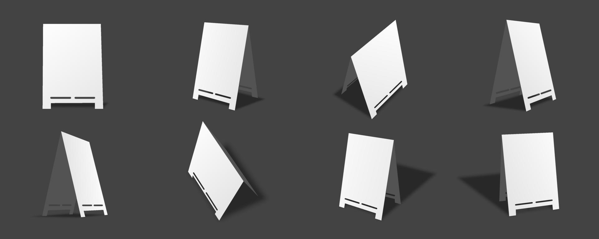 Blank white table card mockups collection vector