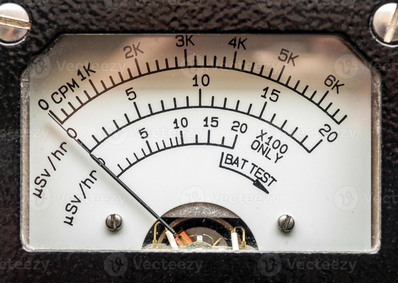 Count per minute scale and mSv scale on Radiation survey meter photo