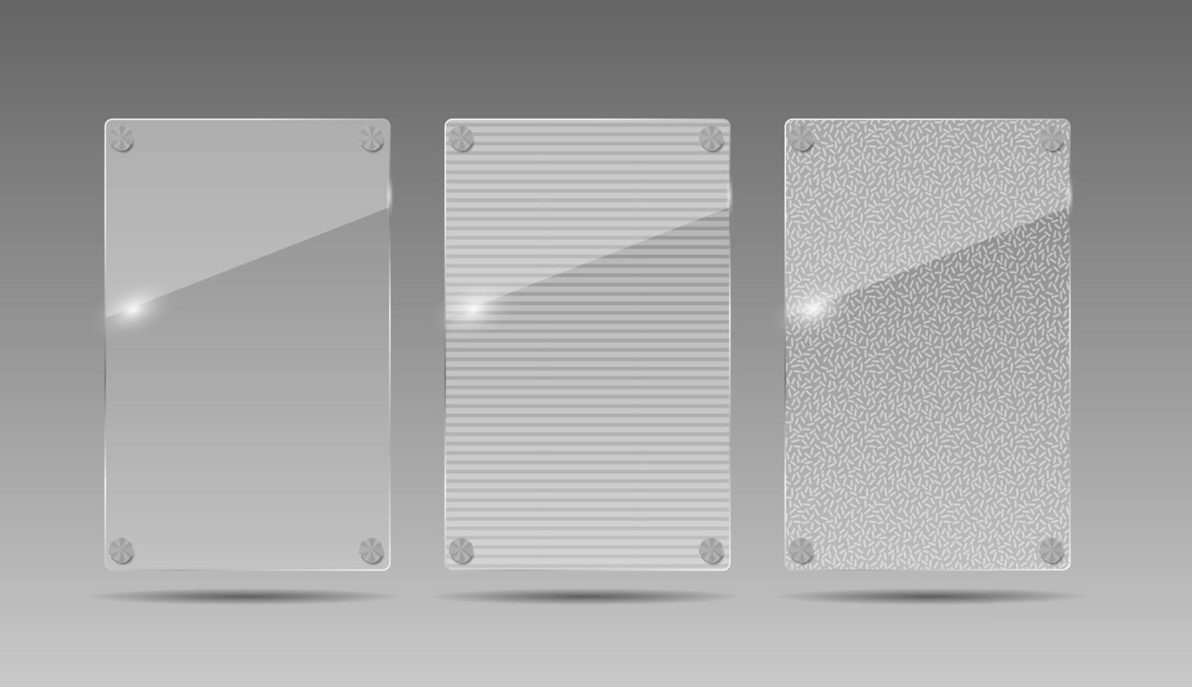 Realistic Glass Frames. Vector Illustration