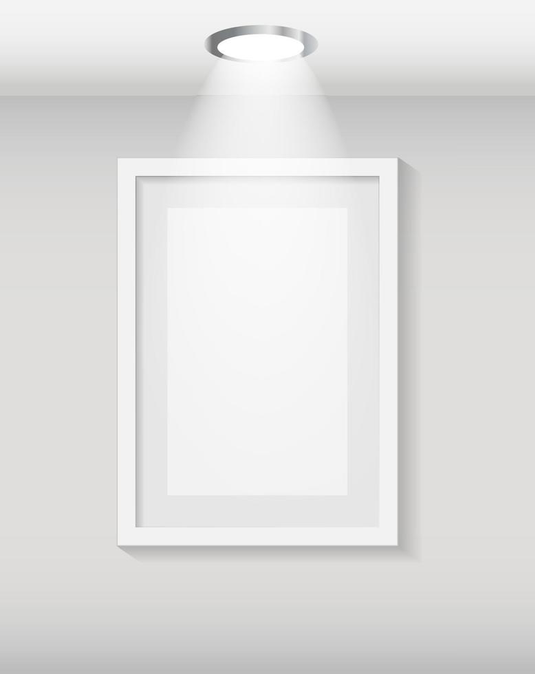 Frame on Wall for Your Text and Images, Vector Illustration