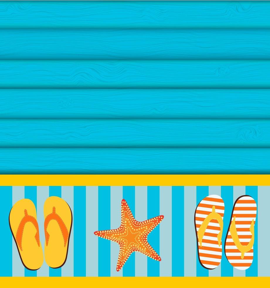 Sandals and Starfish Summer Background vector
