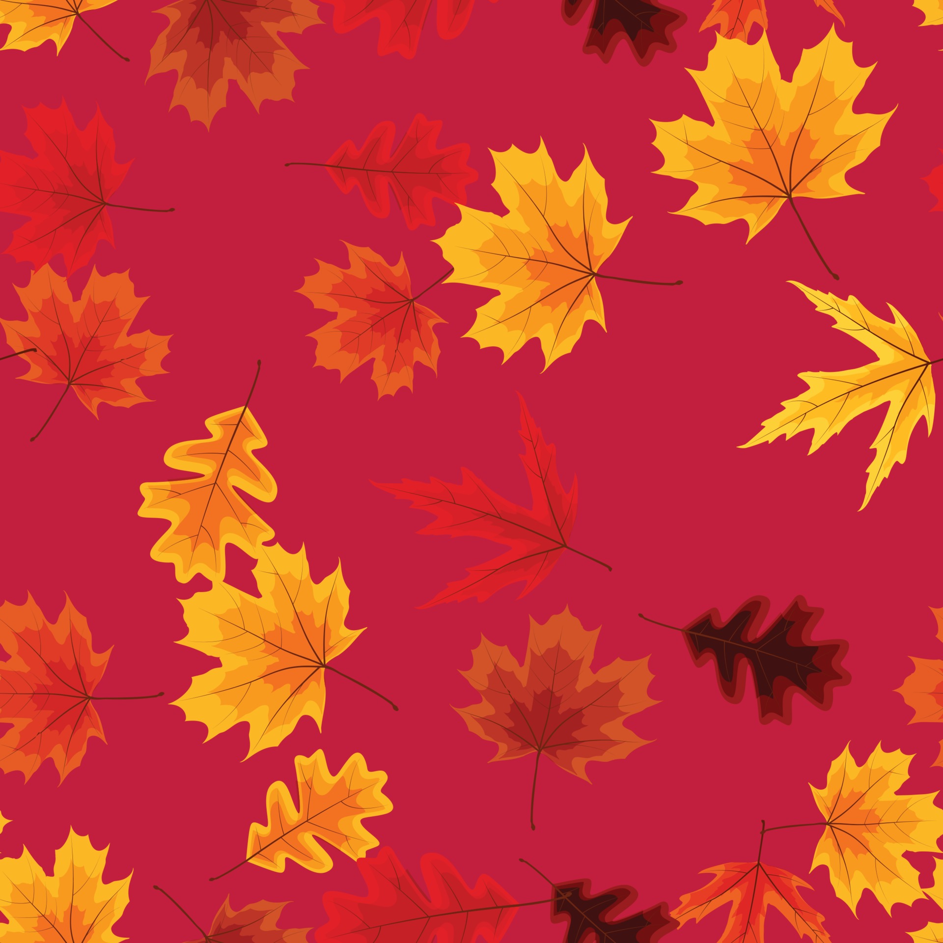 Autumn seamless pattern background with falling leaves. 3208616 Vector