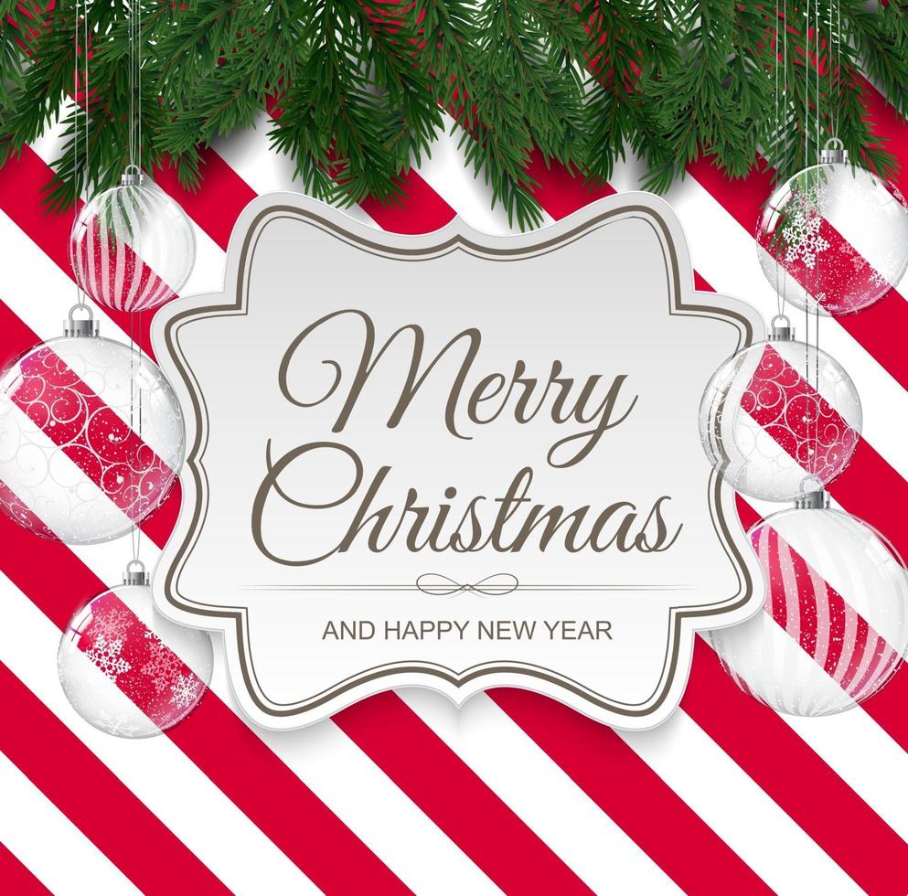 Merry Christmas and Happy New Year Background. Vector Illustration