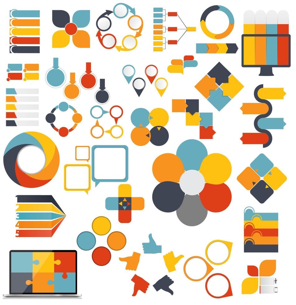 Mega Collection of Flat Infographic Templates for Business vector