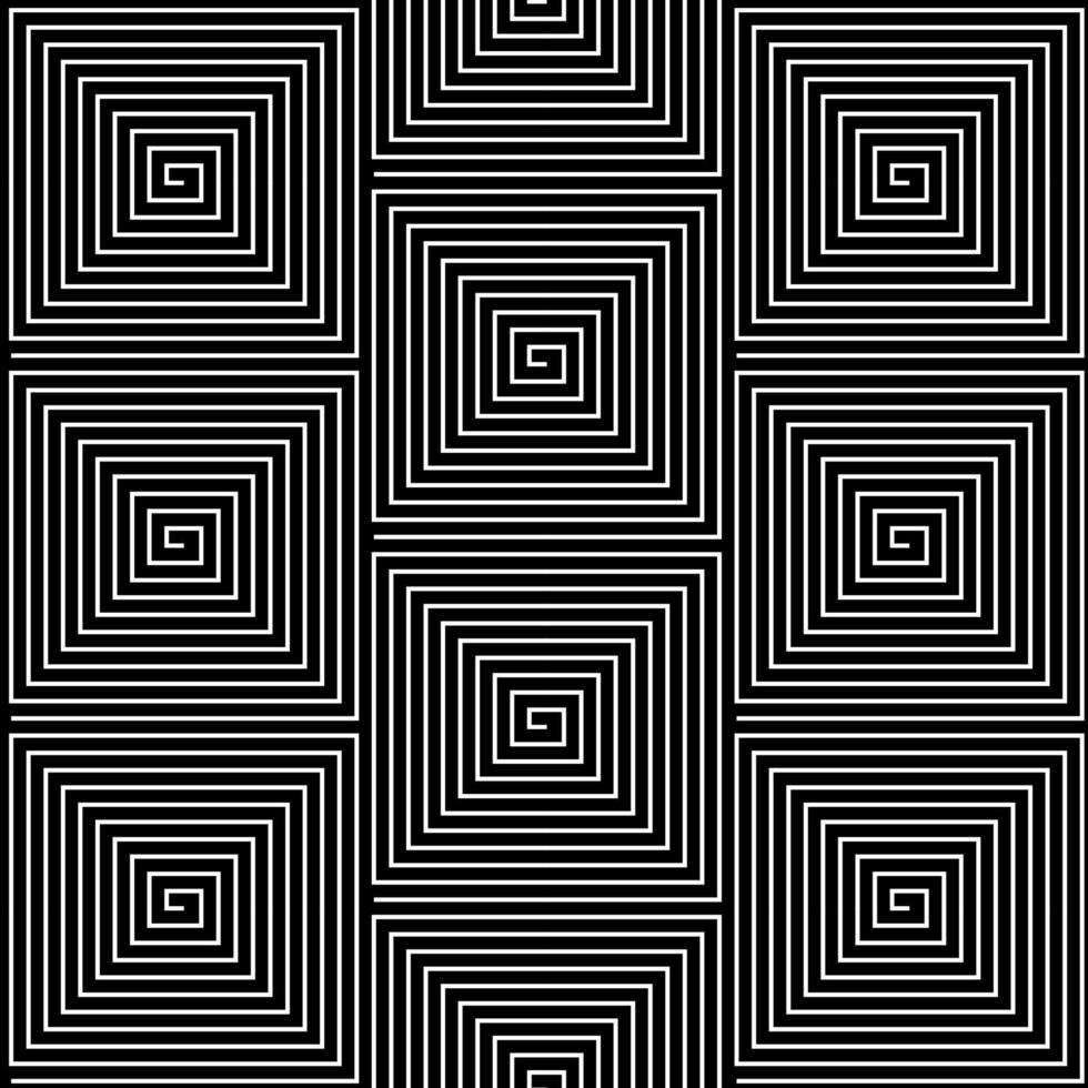 Black and White Hypnotic Background Seamless Pattern. vector