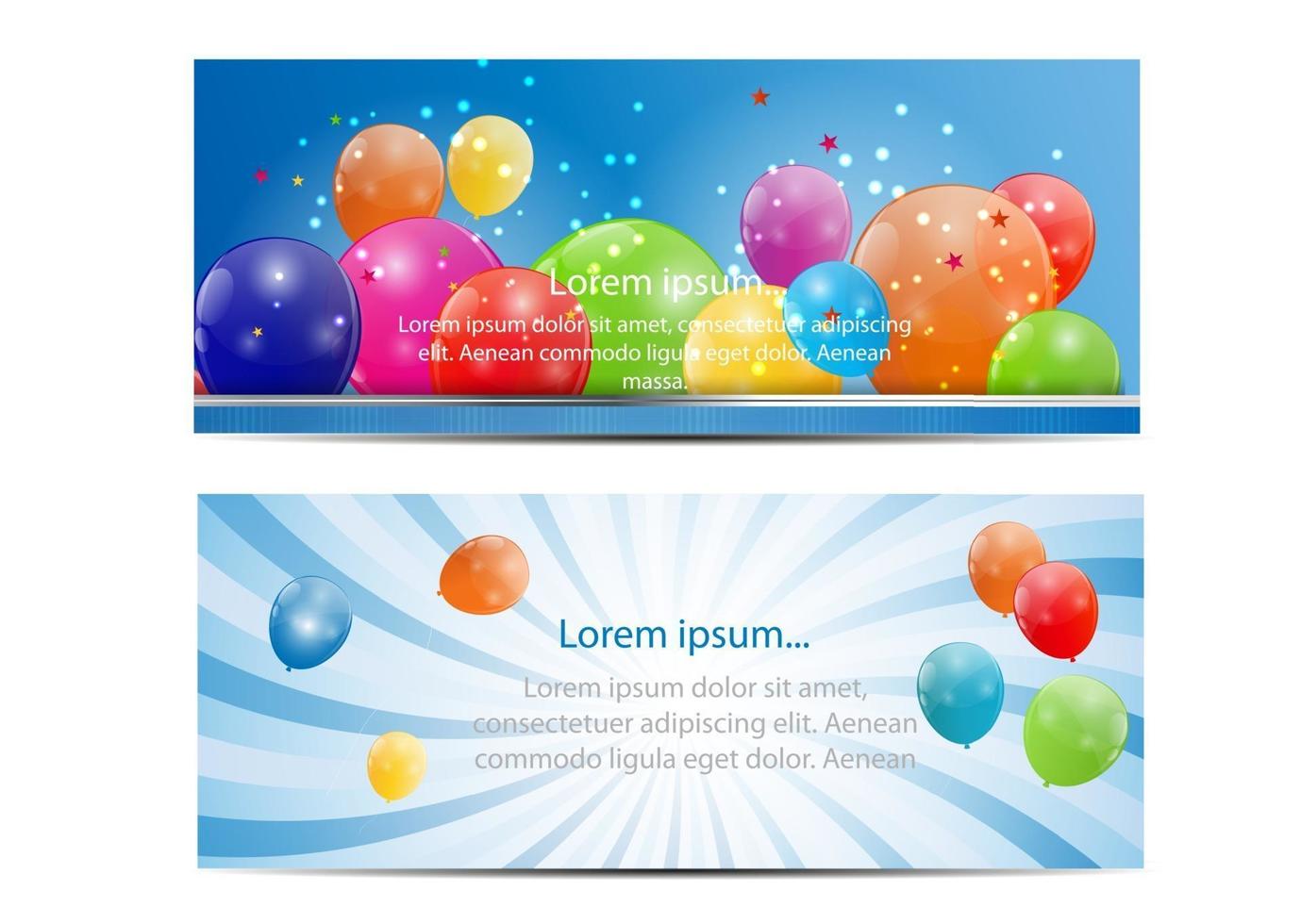 Color Glossy Balloons Card Background Vector Illustration