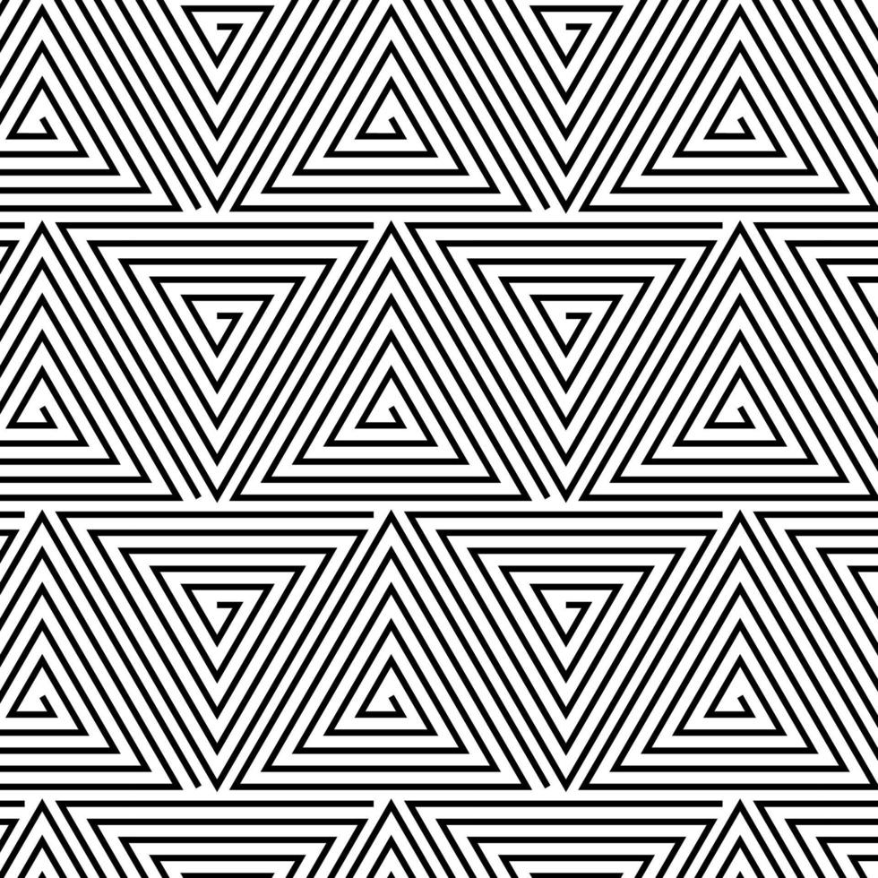 Black and White Hypnotic Background Seamless Pattern. vector