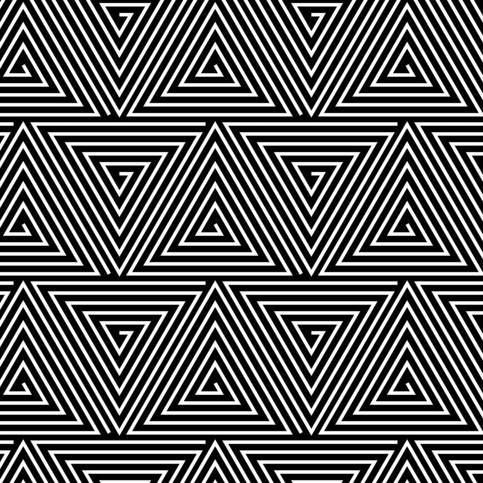 Black and White Hypnotic Background Seamless Pattern. vector