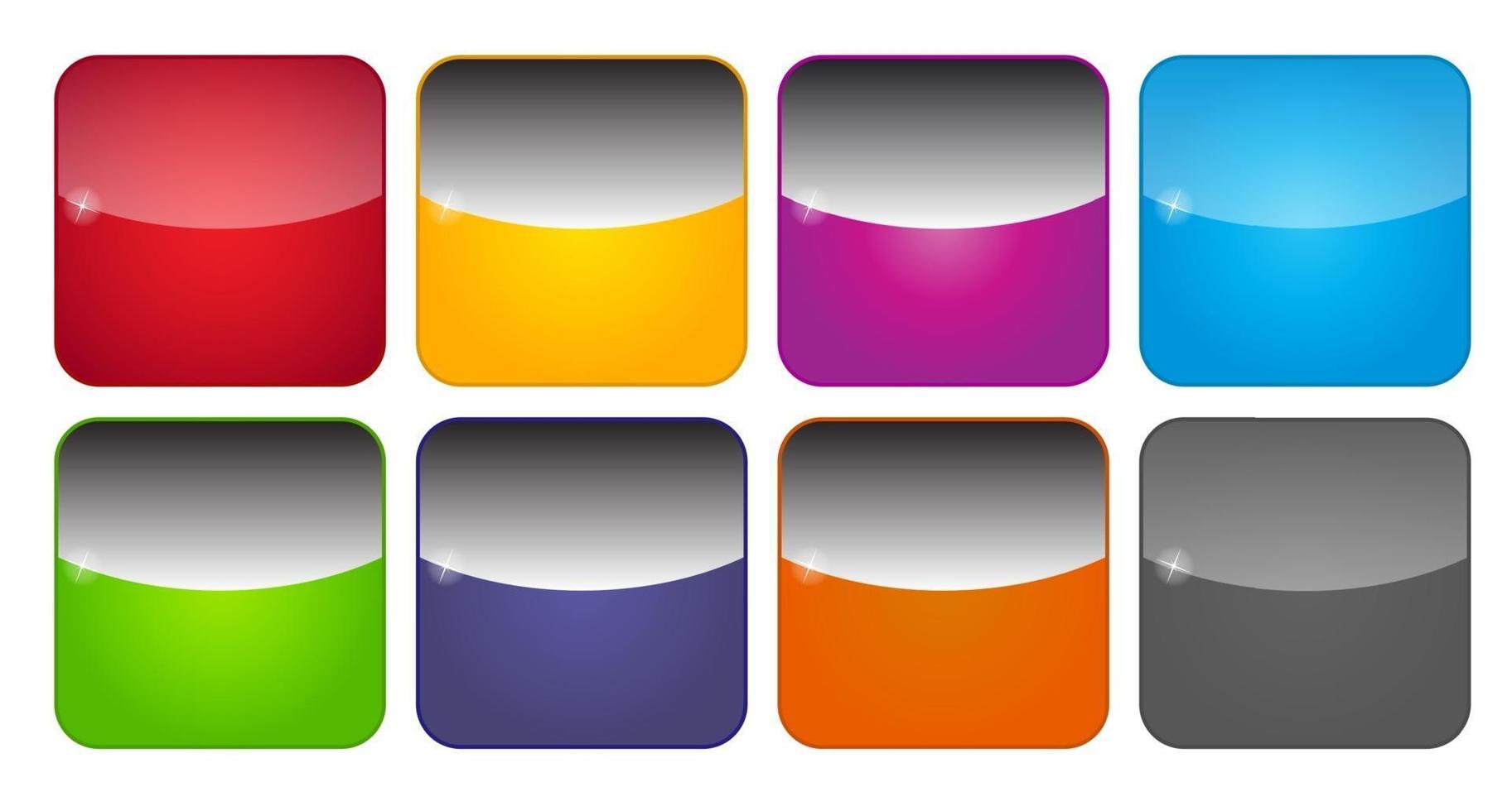 Colored Application Icons for Mobile Phones and Tablets, Vector