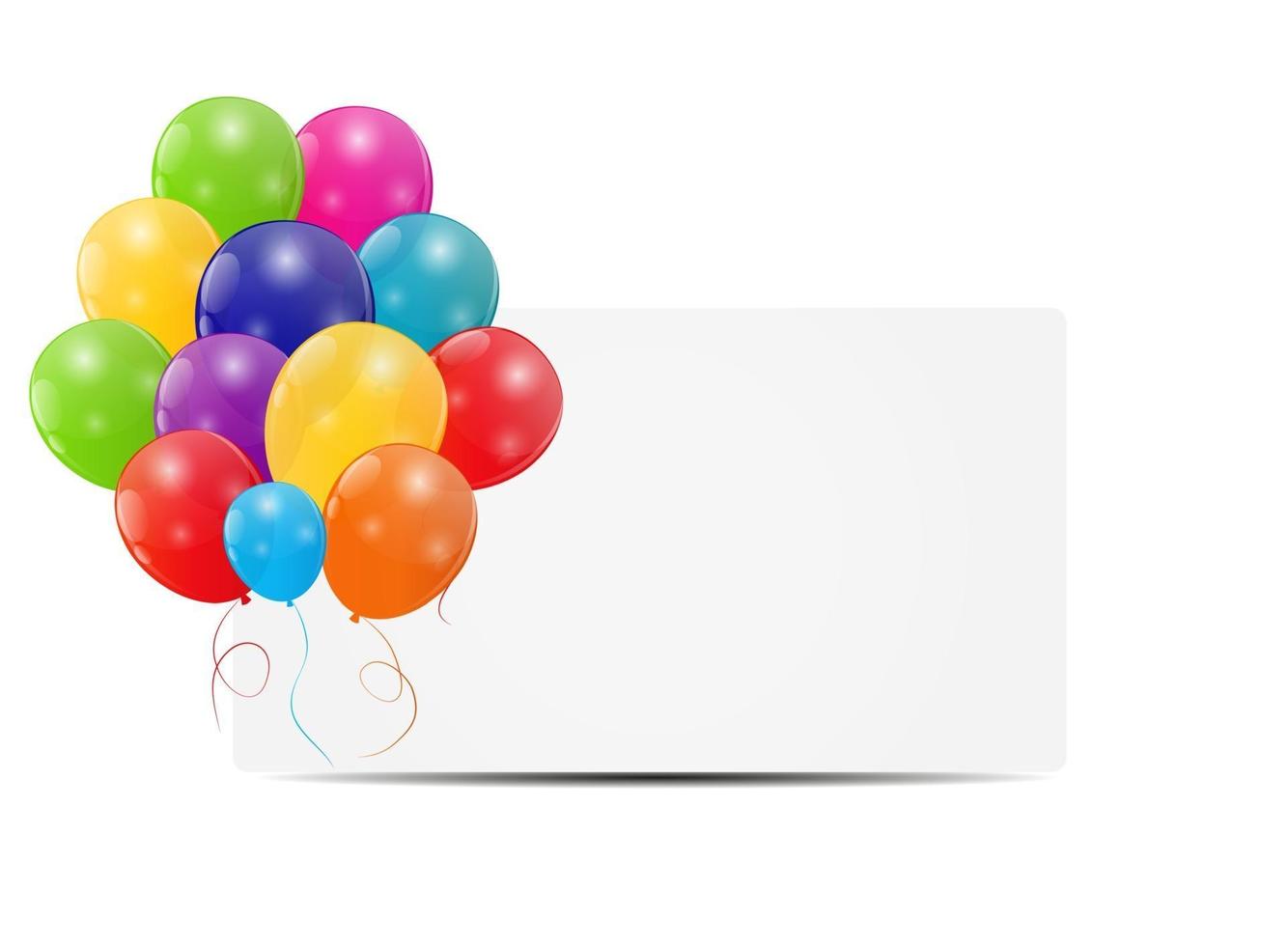 Color glossy balloons card background vector illustration 3209008
