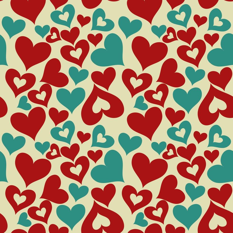 San Valentín patrón de corazones sin fisuras vector