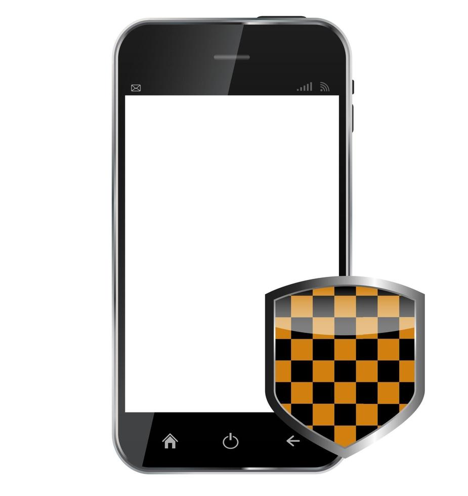 Abstract design realistic mobile phone with protective shield i vector