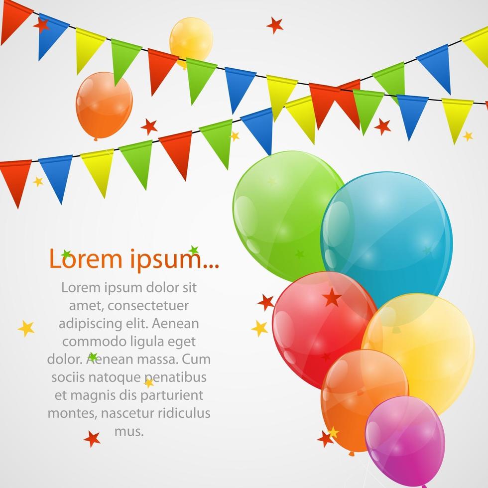 Color glossy balloons background vector illustration