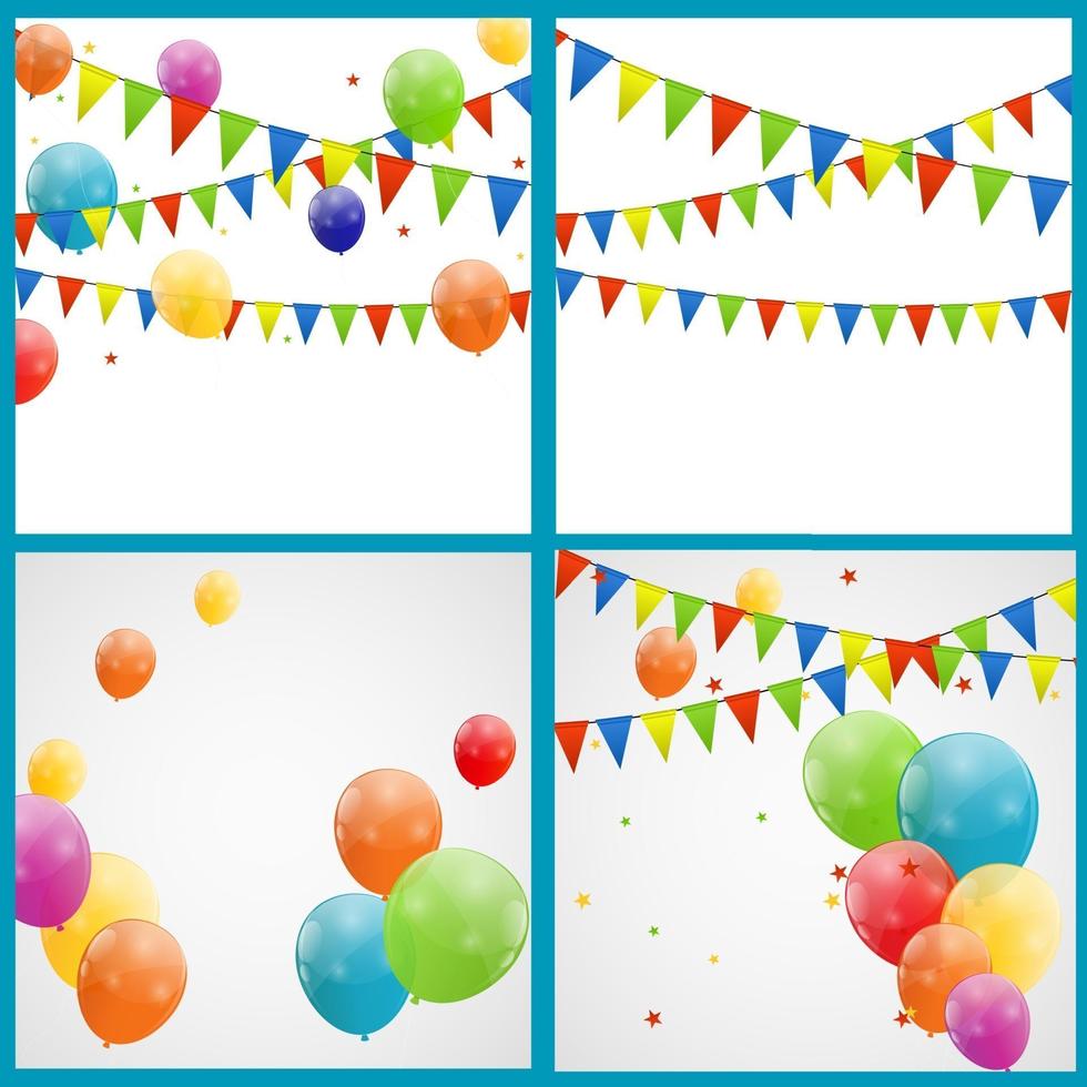 Color glossy balloons background vector illustration